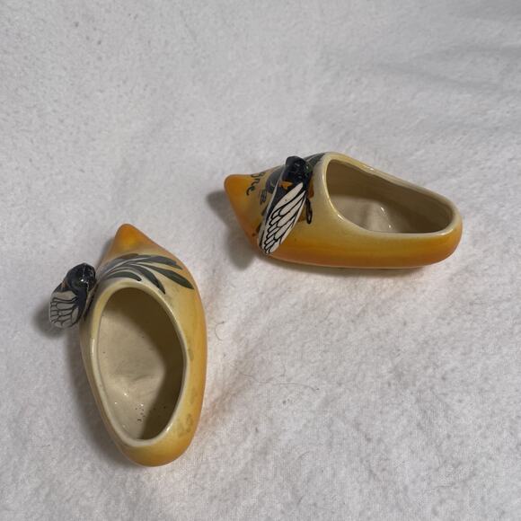 Vintage 1930 Cicada Art Deco Ceramic on Ceramic Shoes from Provence France - Picture 2 of 6
